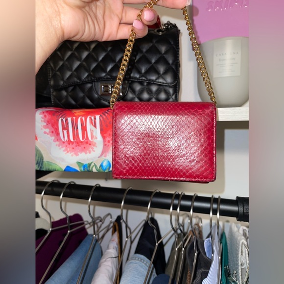 Gucci mini wallet on chain. Python wallet. Gucci red zumi. - Picture 2 of 11